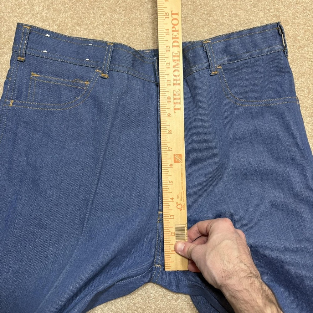 Vtg 1970s Raw Denim Blue Jeans Mens Fit 34x31 Blue Straight Leg Pants - Picture 7 of 13
